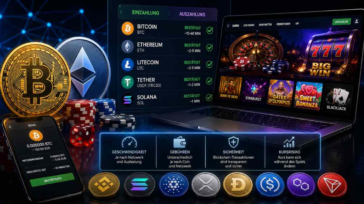 Bitcoin, Ethereum und weitere Kryptowährungen im Casino